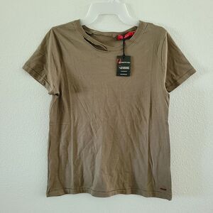 N. Philanthropy NWT Women's Distressed Short Sleeve Green T-shirt Size S